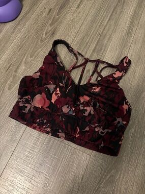 Floral Strappy Sports Bra